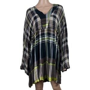 Free People  falling stars plaid mini dress Size S Oversize
